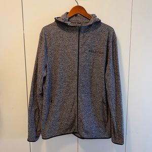 Men’s Peloton Gray Hooded Zip Up, Size Large